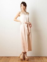 ビンテージレースリボンコンビネゾン/ピンク