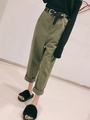 ベルト付キャロット美脚パンツ/カーキ