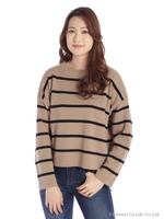 ボーダーニット/ベージュ