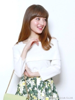 折り返しオフショルニット/濃ピンク