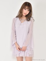 カシュクールキュロット/グレー