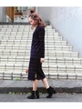 【chille anap】ピンボーダーニットワンピース/NVY