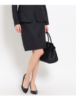 ウール混ストライプスカート/ブルー系(394)