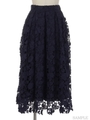 レースフレアスカート/ネイビー