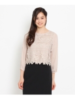 〔洗える〕エンブロイダリーレースブラウス/オフホワイト(003)