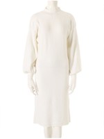 ドルマンロングニットワンピース/ホワイト