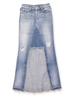 デニムロングリメイクスカート/INDIGO