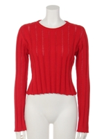 SHEER RIB COTTON MG TOPS/RED