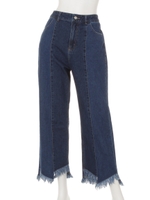 【chille anap】ランダムカット2トーンデニムパンツ/BL