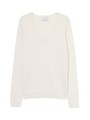 【O】クールムーンVネックニットトップ/WHITE