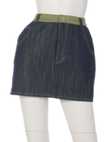 バイカラーデニムミニスカート/YELLOW