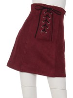 フェイクスエード台形スピンドルSK/ブラック