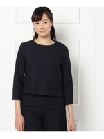 綾織りツイードブラウス/ブルー(392)