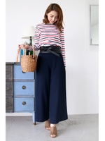 度詰めボーダープルオーバー/カーキ1(181)