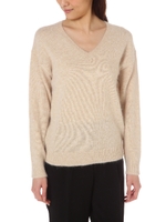 アンゴラ混Vネックニット/ベージュ(040)