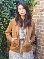 エコスエード ジップブルゾン/キャメル