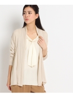 レース編みトッパーニットカーディガン/ライトグレー(011)