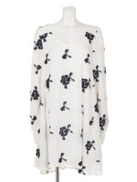 【chille anap】花刺繍バックオープンワンピース/BK