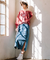 両スリットデニムロングスカート