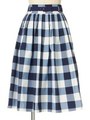 【an another angelus】ビッグギンガムチェックタックスカート/NAVY