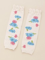 ポピー柄JQレッグウオーマー/ブルー