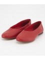 LEATHER FLAT PUMPS/BEG