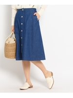 nesessaire ボタンデニムスカート/ブルー(092)