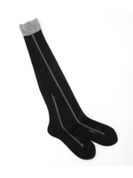 サイドステッチニーハイソックス/ブラック(019)