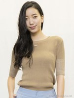 シルクコットンリブ半袖ニット/ブラウン