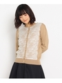 レースパールビジューカーディガン/ベージュ(052)