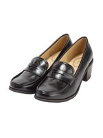 【F&A】ヒールローファー/BROWN