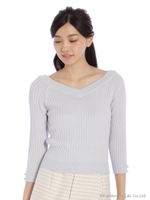 バックレースアップニット/グレー系