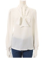 ボウタイブラウス/ブラック