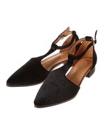 Tストラップフラットシューズ/ブラック