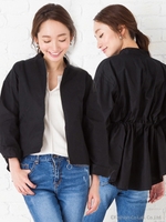 【Shelly island】ギャザーミリタリージャケット/ネイビー