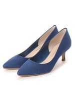 【柔らかSoft Insole】ポインテッドプレーンパンプス/ブルー