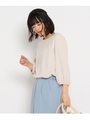 レース切替えプルオーバーブラウス/ライトベージュ(051)