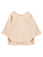 Vネックドルマンプルオーバー/ベージュ