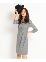 [L]チェックタックワンピース/ブラック(219)