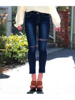 【LATINA】バックスラッシュデニムスキニーパンツ/BL