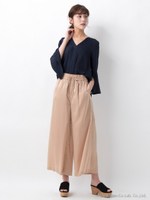 ベロアサテンイージーワイド/パンツ/ピンク