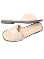 スクエアベルトフラットサンダル/ライトベージュ
