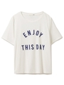 カジュアルレーヨンロゴTシャツ/PNK