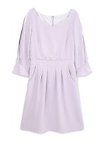 サッシュストレッチワンピース/ピンク(090)