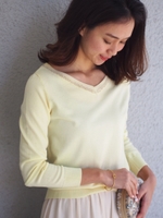 〓●JOC R/AC 装飾 Vネック プルオーバー/NATURAL