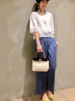 デニムライクワイドパンツ/ブルー