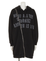 ZIPリメイクパーカワンピ/ブラック