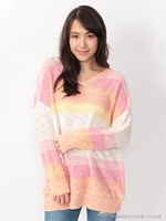 グラデボーダーニット/ネイビー