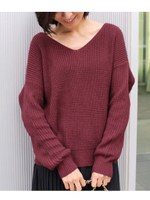 バッグひねりニット/ワイン