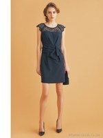 ラグランレースリボンワンピース/ベージュ